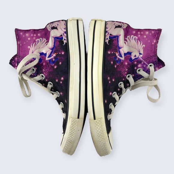 Converse All Star Chuck Taylor Purple Unicorn Galaxy Hi Top Lace Up Sneaker 7 - Picture 6 of 8